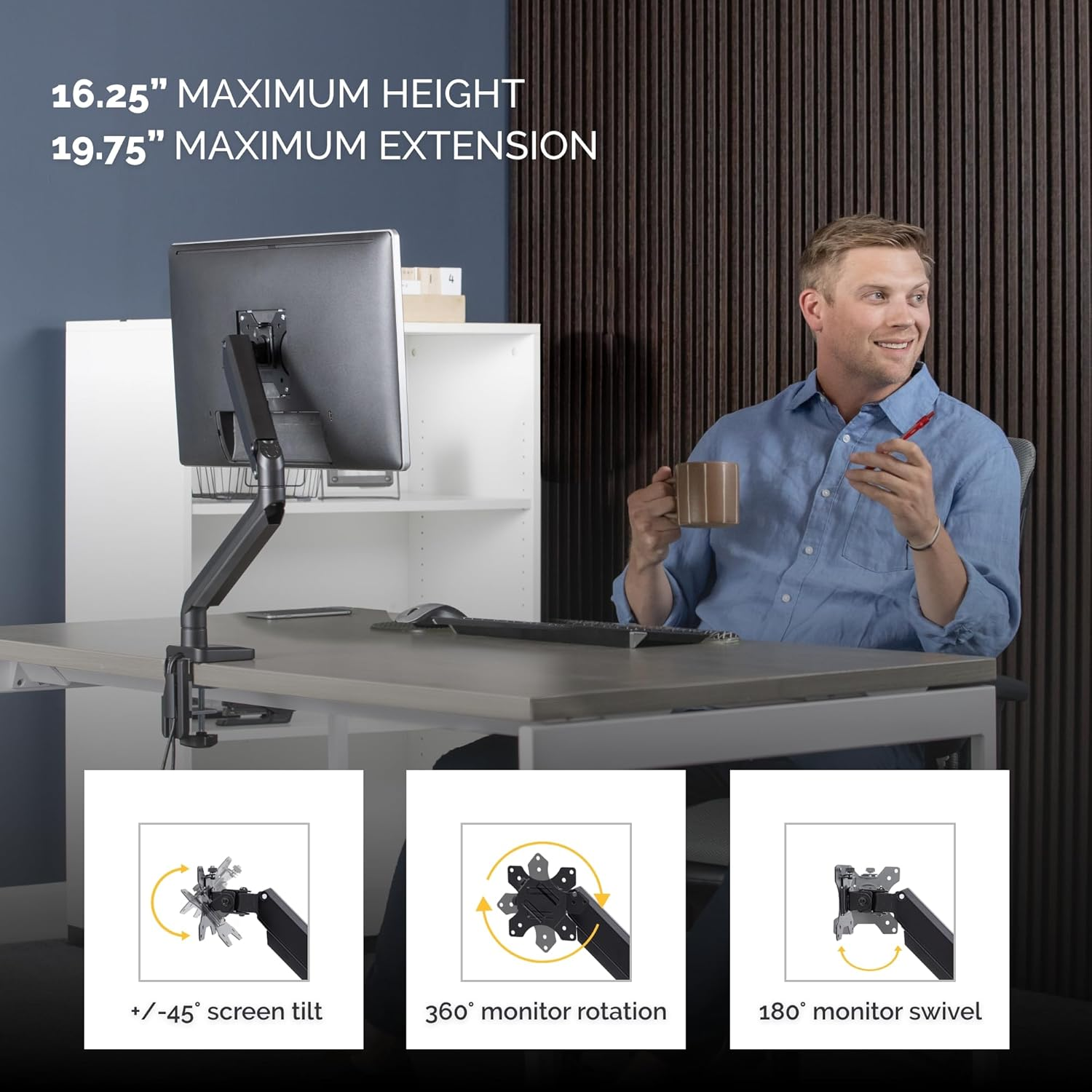 Fellowes Platinum Series Single Monitor ARM Black Fellowes Platinum Series Single Monitor ARM Black